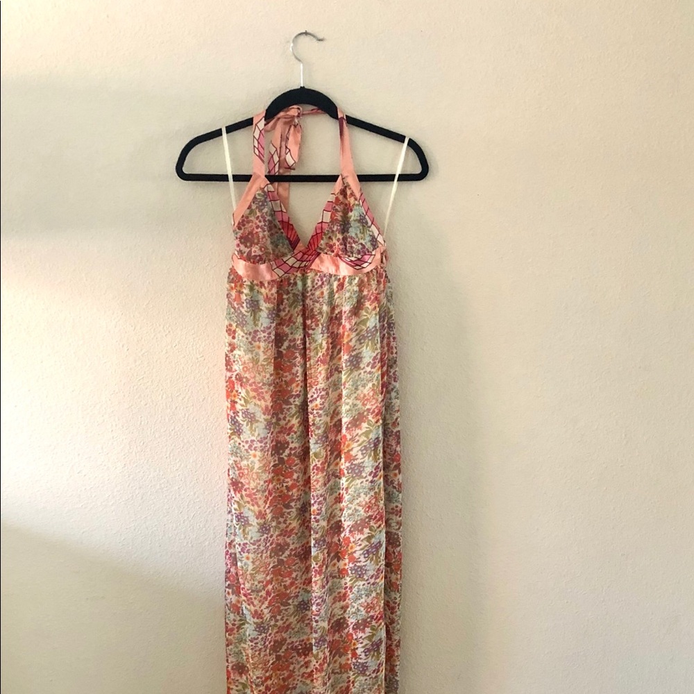 Kaitlyn Halter Floral Maxi Dress
